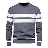 Genfien Jersey para Hombre Jersey de Cuello Redondo Jersey de Punto para Hombre Básico Cálido