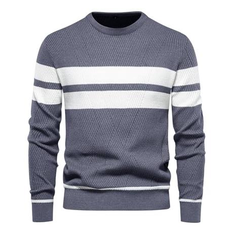 Genfien Jersey para Hombre Jersey de Cuello Redondo Jersey de Punto para Hombre Básico Cálido