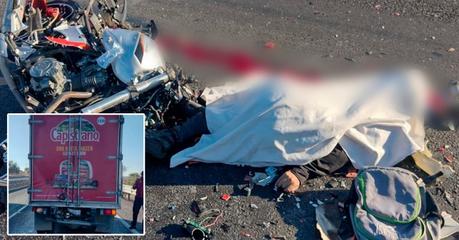 Fallece motociclista al ser atropellado por una camioneta repartidora