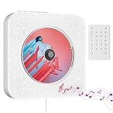 Reproductor de CD Bluetooth con Altavoz Hi-Fi,Reproductor de CD montable en la Pared para el hogar Radio FM/USB/Conector de Auriculares Entrada AUX con Mando a Distancia