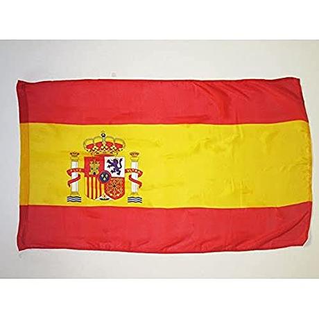 AZ FLAG Bandera de ESPAÑA 90x60cm para un Palo - Bandera ESPAÑOLA 60 x 90 cm Poliester Ligero