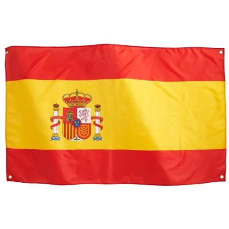 Runesol Bandera De España 3x5, 91x152cm, Bandera De España, 4 Ojales, Ojal De Latón En Cada Esquina, Celebraciones De La Eurocopa, Copa Del Mundo De Fútbol, Las Fallas, Interior, Exterior