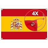 TailoTec® Bandera España Grande 150x90cm – Bandera España para Balcon con 4 Ojales y 4 Bridas - Banderas de España Grandes para Eventos Deportivos.(ESPAÑA 1 UNIDAD)