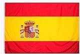Bandera españa grande para Exterior 225 x150cm ，Bandera de España balcón Reforzada y con 2 Ojales metálicos (ESPAÑA GRANDE)