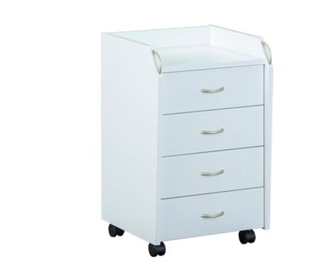 Inter Link - Cajonera con ruedas mueble para oficina Cómoda de 4 cajones LxPxH: 40x36x65 cm Blanco Pronti
