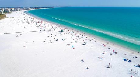 Las 10 mejores playas de Sarasota Vista aérea de la playa de Siesta Key