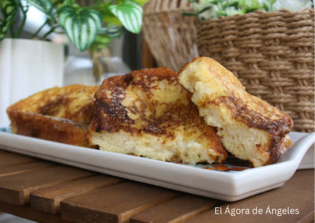 Torrijas con pan casero El Ágora de Ángeles