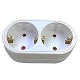 Adaptador 2 tomas (enchufes) Ladrón doble con tierra 16A Negro - Zenitech