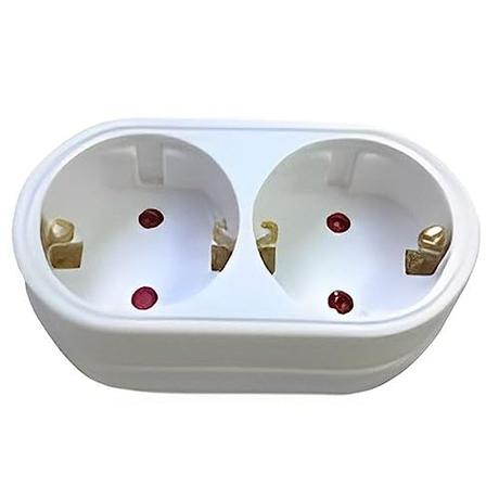 Adaptador 2 tomas (enchufes) Ladrón doble con tierra 16A Negro - Zenitech