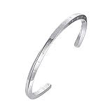 1 Pieza Pulsera Viking Mobius de Acero Inoxidable Nórdico, de Plata Rígida Entrelazada con Runas, Brazalete de Amuleto de Protección/Talismán, Regalo para Hombres