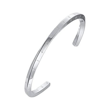 1 Pieza Pulsera Viking Mobius de Acero Inoxidable Nórdico, de Plata Rígida Entrelazada con Runas, Brazalete de Amuleto de Protección/Talismán, Regalo para Hombres