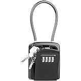 Diyife Impermeable Caja de Seguridad para Llaves, Portátil Caja de Bloqueo para Llaves al Aire Libre con Cuerda de Alambre, Caja para Llaves de 4 Dígitos para Hogar Exterior Oficina