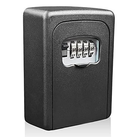 Newaner Caja de Seguridad para Llaves con código de 4 dígitos, Impermeable y Resistente a la corrosión Pared cajetin Llave combinación para hogar, Garaje, Escuela, Oficina, Gimnasio (Negro)