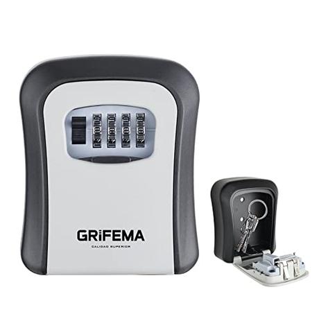 GRIFEMA GA1003-1 Caja de Seguridad para Llaves, Caja de Cerradura, Armarios de Llaves, Pared, Gris