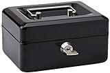 Rapesco SB0006B1 Caja Fuerte Portátil con Portamonedas y Llave, 15 cm de ancho, Negro
