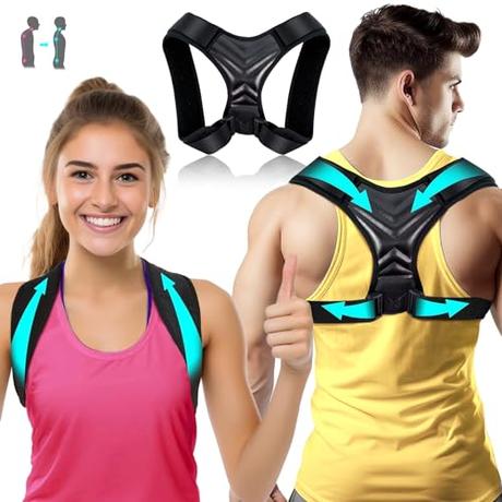 Corrector Postura Espalda Ajustable,Transpirable Corrector de Espalda Corrector de Postura para Hombre y Mujer Postura Espalda Corrector Espalda Recta para Alivio Del Dolor de Espalda y Cervicales