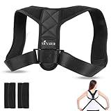 Corrector Postura Espalda -Transpirable y con Cinta Ajustable - Corrector Postura para Mujer y Hombre - Alivio del Dolor de Espalda y Cervicales - Incluye 2 almohadillas Protectoras para las Axilas