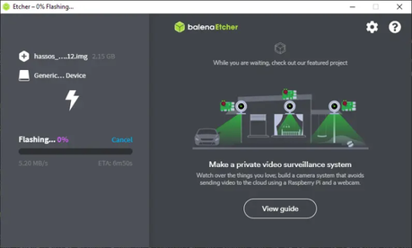 La pantalla de estado de escritura