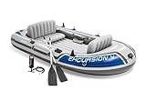 Intex Excursion 4, Set De Barco Hinchable Y 2 Remos Unisex Adulto, Gris, 315 X 165 X 43 Cm
