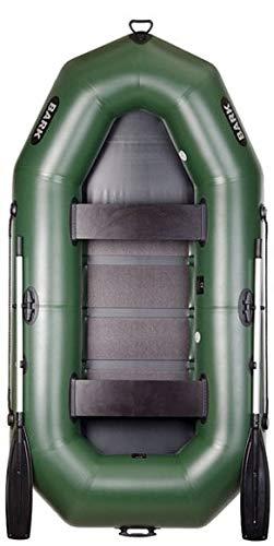 BARK B-270 2,7 m 270 cm Barca Hinchable Bote para 2 Persona Bote Inflable Bote Neumático Barco de Pesca con Panel para el Montaje del Motor eléctrico Protección Lateral (B-270 Piso de Listones)