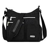 Estwell Bolso Bandolera Mujer Grande Bolso de Hombro Moda Impermeable Nailon Crossbody Bolso con Múltiples Bolsillo Casual Bolsa para Escuela Viaje Trabaja
