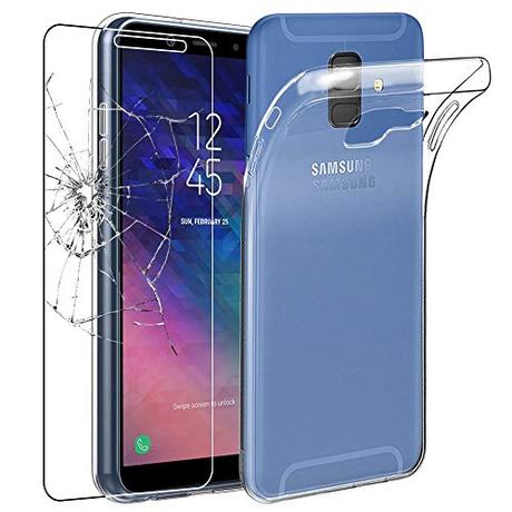 ebestStar - Funda para Samsung A6+ 2018 Galaxy A6 Plus SM-A605F, Carcasa Silicona Transparente, Capa Protectora TPU Antigolpes, Slim Ultra Fina, Transparente + Cristal Templado