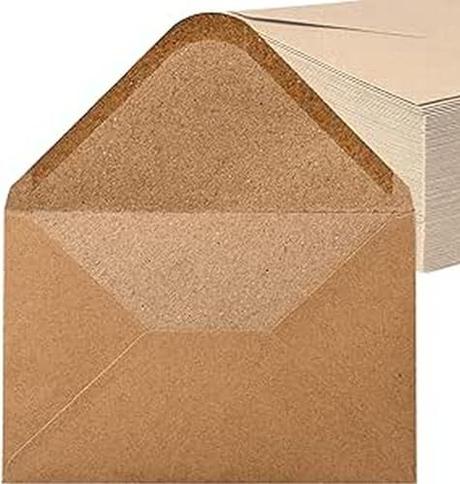 Noa Home Deco sobres (100 piezas) de papel Kraft antiguo/sin ventana - C6-162 x 114 mm, envolventes, la cierro, NHD06