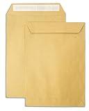 100 sobres C5 A5 marrón con tiras adhesivas sin ventana, 229 x 162 mm, 90 g/m², 100 unidades