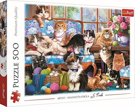 Trefl 500 Piezas-Gatos, Moderno DIY, Entretenimiento Creativo, Divertido, Rompecabezas Clásicos con Animales, para Adultos y Niños a Partir de 10 Años Puzzle, Color Familia (37425)
