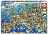 Educa - Puzzle de 500 Piezas para Adultos | Mapa de Europa. Incluye Pegamento Fix Puzzle. A Partir de 11 años (17962)