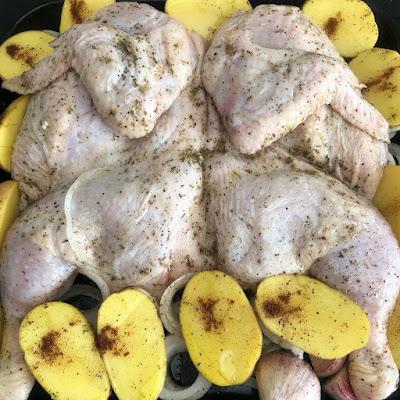 🍗Pollo Churrasco al Horno especiado con Patatas y Cebolla🍗