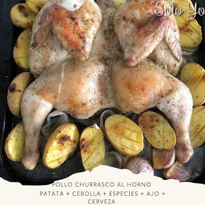 🍗Pollo Churrasco al Horno especiado con Patatas y Cebolla🍗