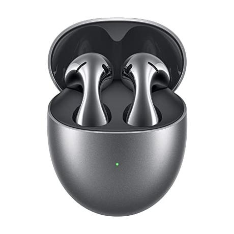 HUAWEI FreeBuds 5 Auriculares Inalámbricos, Bluetooth 5.2, iOS & Android, Certificado de Óptima Resolución, Diseño Open-Fit, Doble Conexión, 30 Horas de Duración de La Batería, IP54, Plateada