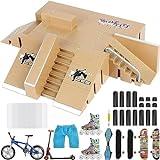 Waysroma Skate Park Kit 18PCS Pista Grande para Monopatines de Dedo Kit de Rampa de Piezas Skate Park Fingerboard Mini Finger Skateboard Cretivo Juguete para Niños