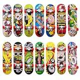 ZOCONE 14 Piezas Finger Skate, Mini Skate de Dedos Fingerboard Profesional de Aleación Finger Skateboards de Dibujos Animados Monopatín de Dedos Skateboards Juguete, Diapasón Mini Juegos para Niños