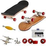 Mini Diapasón, Patineta de Dedos Profesional Maple Wood DIY Assembly Skate Boarding Toy Juegos de Deportes Regalo para Niños (Rojo)