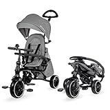 Kinderkraft Triciclos Bebés JAZZ, 4 en 1, Evolutivo, Plegable, Móvil, Gris