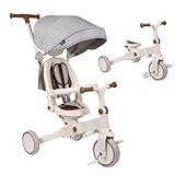 Olmitos - Triciclo Evolutivo de Bebé 5 en 1 - Bicicleta Niños Desde 1 Año hasta 5 años - De Triciclo a Bicicleta con o sin Pedales – Adaptable y transformable (Evol, Gris)