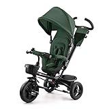 Kinderkraft AVEO Triciclo Bebé, Plegable, Trike, Bicicleta para Niños, Triciclo Evolutivo, Triciclo Sin Pedales, Bicicleta Bebe, Con Accesorios Práctico, Dos Cestas, 9 Meses a 25 kg, Verde
