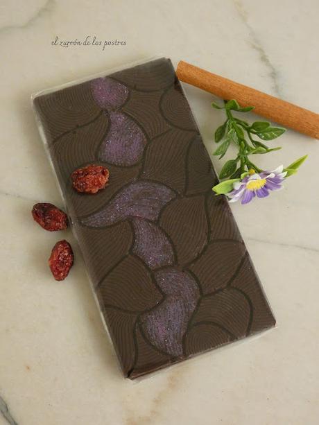 Tableta de Chocolate Negro con Arándanos y Canela
