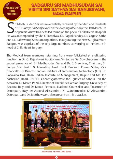 Sai Sanjeevani Newsletter: February  - March 2024 Edition