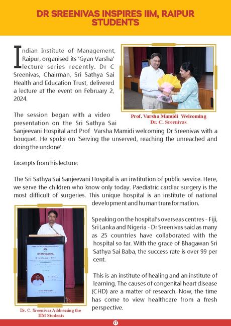Sai Sanjeevani Newsletter: February  - March 2024 Edition