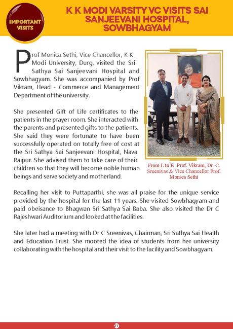 Sai Sanjeevani Newsletter: February  - March 2024 Edition