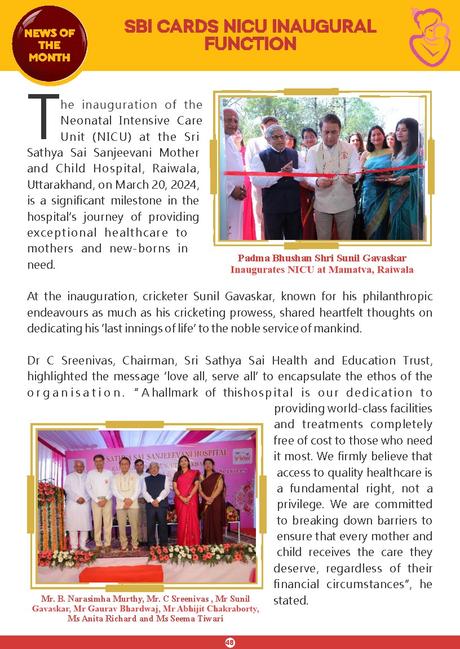 Sai Sanjeevani Newsletter: February  - March 2024 Edition