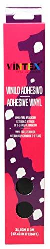 VINTEX - Vinilo Adhesivo Acabado Negro Brillo 3m x 31,5cm - para Interior y Exterior - Apto para Plotter de Corte - Durabilidad de 3 a 5 Años - Vinilo de Rotulación