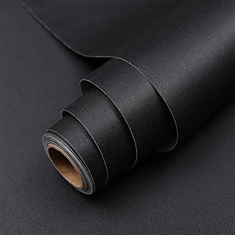 Hode Vinilo Adhesivo Muebles Negro 40×300cm Impermeable Papel Adhesivo para Muebles, Papel Autoadhesivo para Muebles, Paredes, Armarios, Bricolaje Vinilos Decorativos Mate