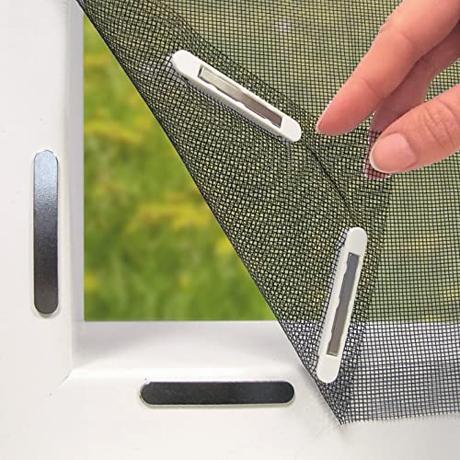 Hoberg Mosquitera para ventanas de fijación con 16 imanes| recortable individualmente hasta 150 x 130 cm, sin taladrar ni atornillar [negro]