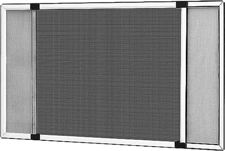 Mosquitera extensible de aluminio blanco, Mosquitera fija extensible color blanco adaptable a ventanas, anti-insectos (mosquitos o moscas) (50x75-142)