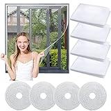 Kleemeiero 4 PZS Mosquiteras para Ventanas Universal 130 * 150CM Velcro Adhesivas Malla Lavable Tela Mosquitera para Ventanas Corredera y Puerta Mosquiteros Protección Total Contra Mosquitos y Moscas