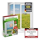 EASYmaxx Mosquitera para ventanas con Magic Click | Cortada individualmente a medida para todas las ventanas de hasta 150x130 cm | Fácil instalación con 12 imanes - sin taladrar ni atornillar [Negro]